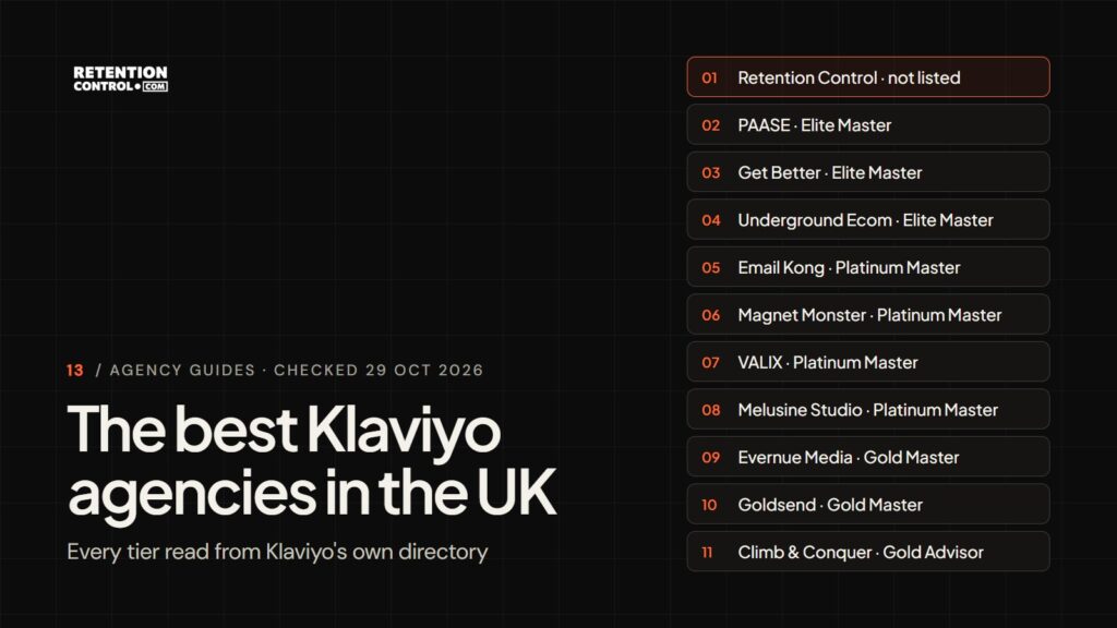 The best Klaviyo agencies in the UK in 2026, with their Klaviyo partner tiers