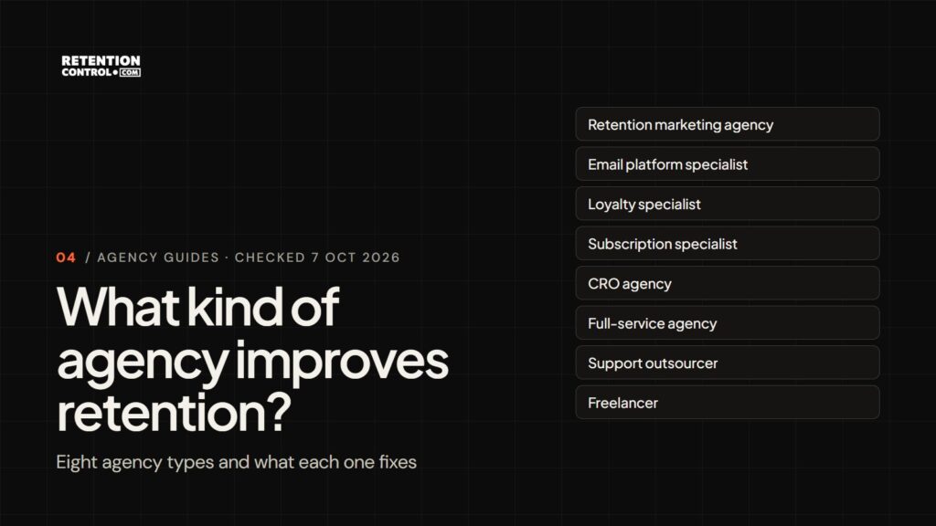 What kind of agency to hire to improve customer retention: eight agency types compared